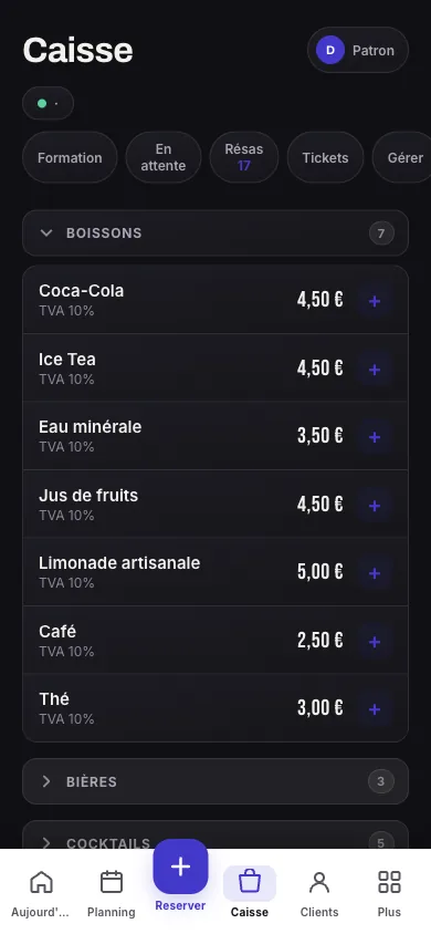 La caisse Pulzar sur mobile