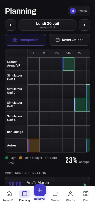 Le planning d'équipe sur mobile